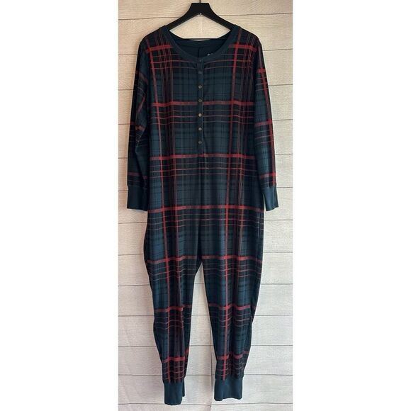 Hearth and Hand with Magnolia Unisex Pajamas Union Suit Holiday Plaid Size XL - Picture 5 of 14